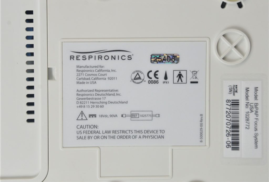 Respironics 1028772 BiPAP Focus Non-Invasive Ventilator System w ...