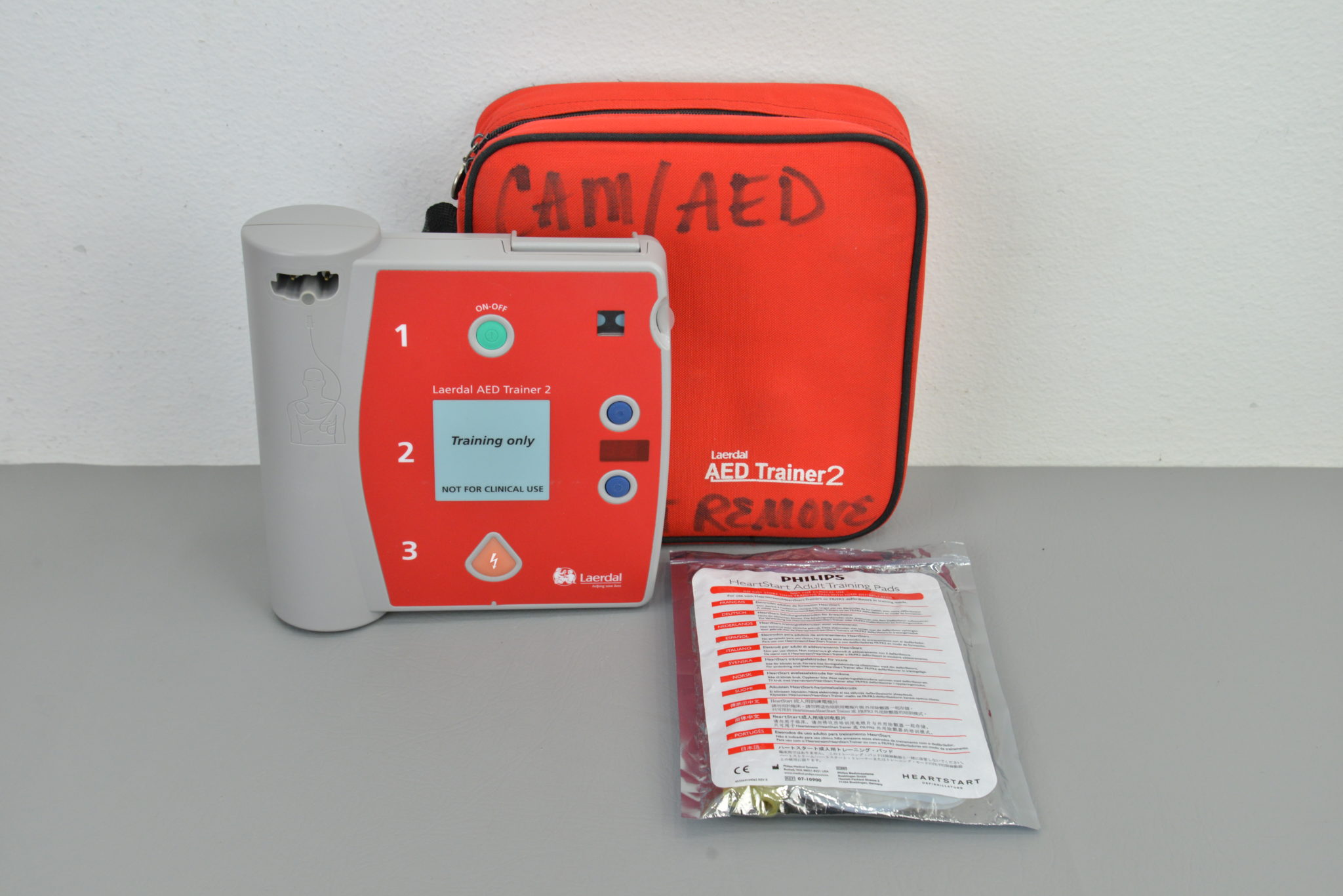 Laerdal AED Trainer 2 w Philips HeartStart Adult Training Pads Rhino