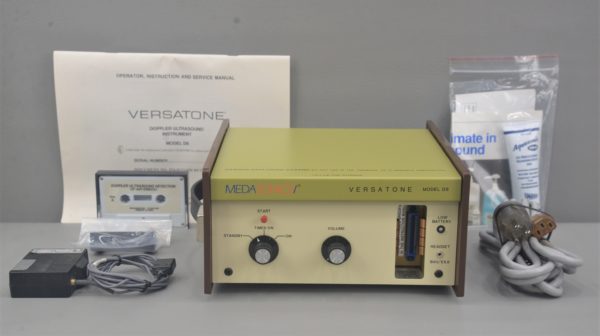 MedaSonics D8 Versatone Doppler Ultrasound System w/ P84 5.3MHz Probe & Accs