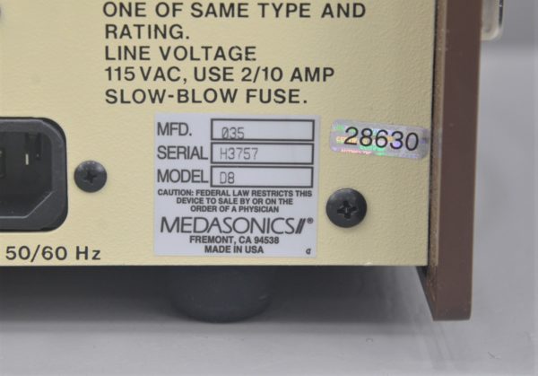 MedaSonics D8 Versatone Doppler Ultrasound System w/ P84 5.3MHz Probe & Accs