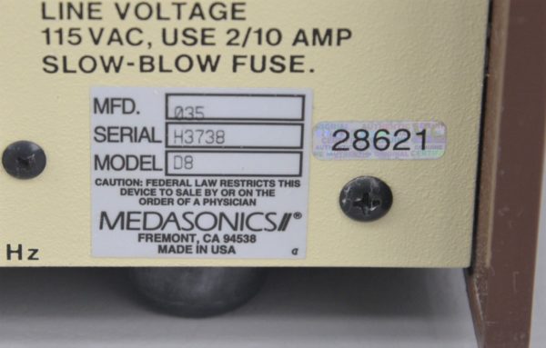 MedaSonics D8 Versatone Doppler Ultrasound System w/ P82 8MHz & P84 5.3MHz Probe