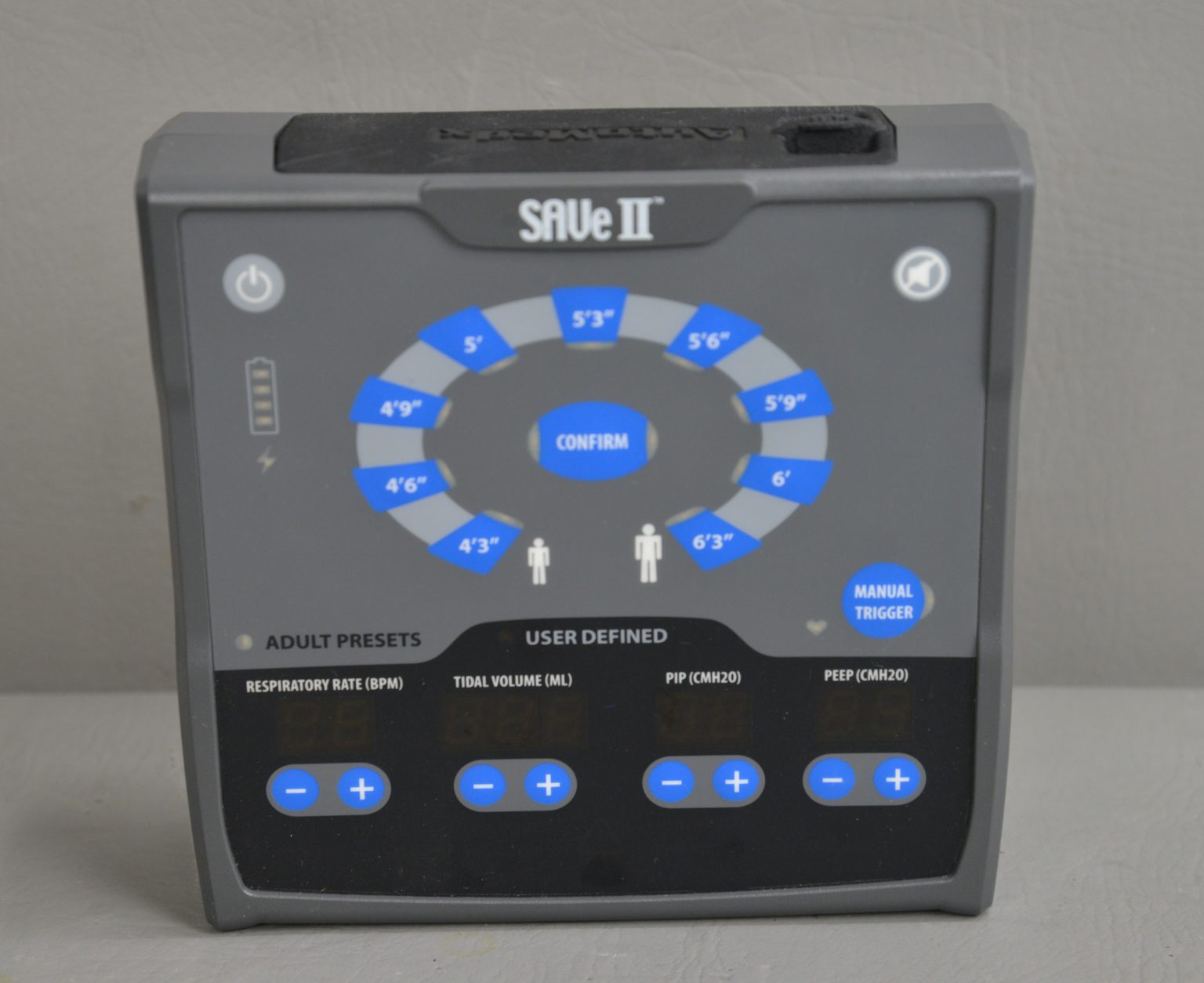 AutoMedx SAVe II Simplified Automated Ventilator w/ Case & Accessories