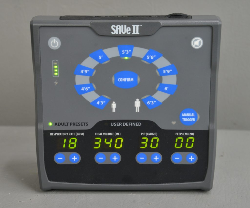 AutoMedx SAVe II Simplified Automated Ventilator w/ Case & Accessories