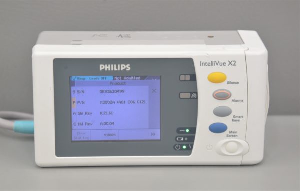 Philips IntelliVue X2 M3002A Patient Monitor 865039 E.C.G. Sp O2 Temp w/ Battery