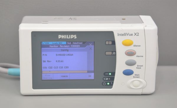 Philips IntelliVue X2 M3002A Patient Monitor 865039 E.C.G. Sp O2 Temp w/ Battery