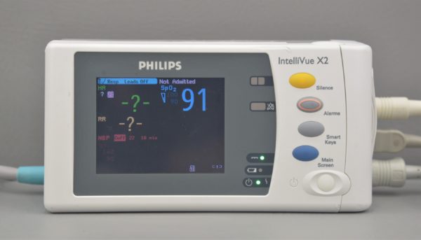Philips IntelliVue X2 M3002A Patient Monitor 865039 E.C.G. Sp O2 Temp w/ Battery