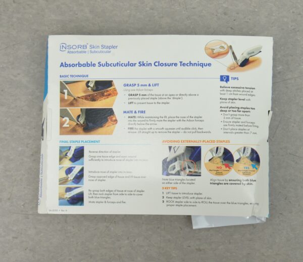 Cooper Surgical Insorb Single Patient Use Skin Stapler w/ Absorbable Staples Box