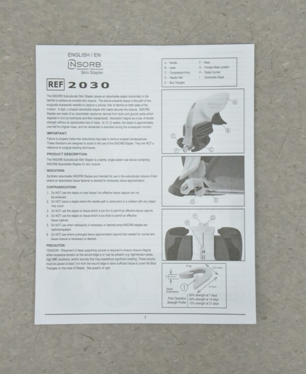 Cooper Surgical Insorb Single Patient Use Skin Stapler w/ Absorbable Staples Box
