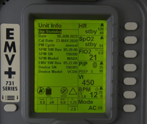 ZOLL EMV+ 731 Series Ventilator W/ Masimo SpO2