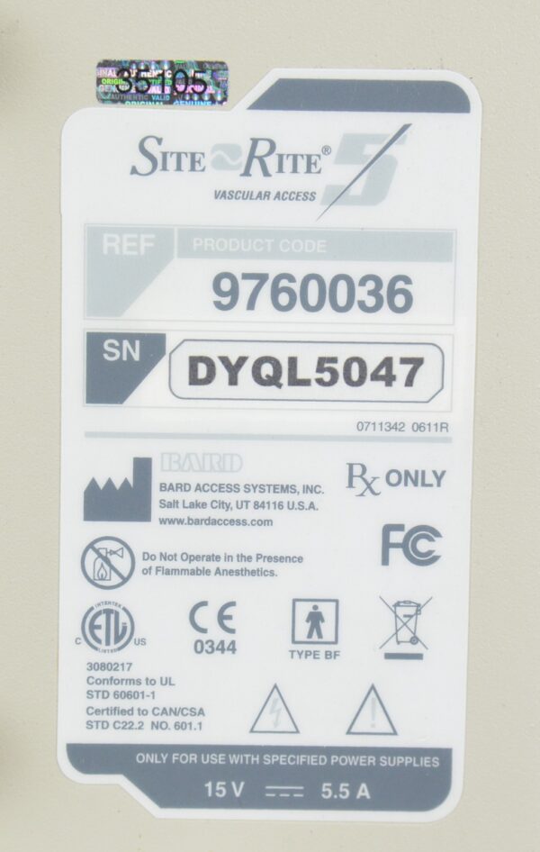 Bard Site-Rite 5 Ultrasound System 9760036