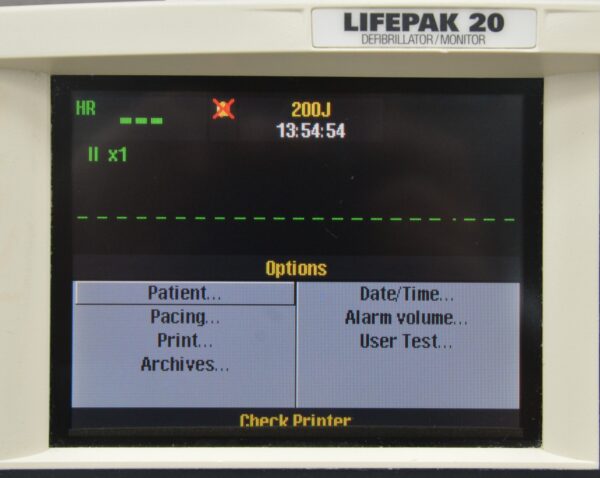 Medtronic Lifepak 20 Defibrillator Monitor 3202487-015 W/ Paddles