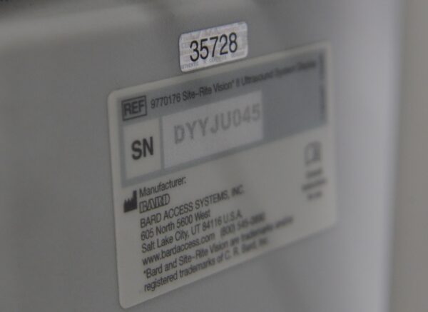 Bard SiteRite Vision II Ultrasound System W/ 9770033 & 9770169 Transducers