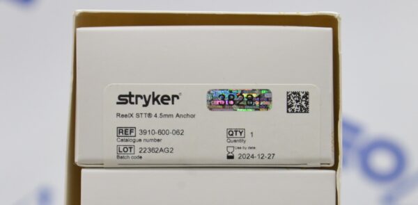 Stryker ReelX STT Surgical Knotless Anchor 3910-600-062 Case of 5 Testing Only