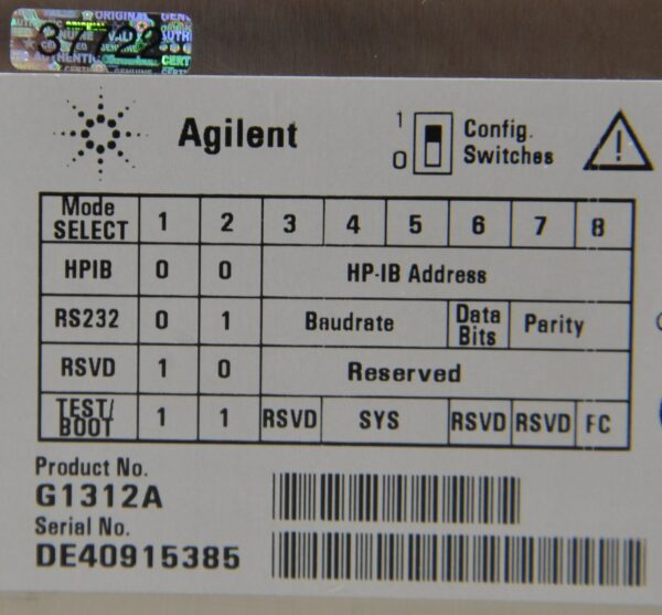 Agilent G1312A Binary Pump 1100 Series W/ G1323B Control, G1379A Degasser & Tray