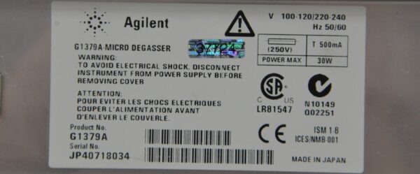 Agilent G1312A Binary Pump 1100 Series W/ G1323B Control, G1379A Degasser & Tray