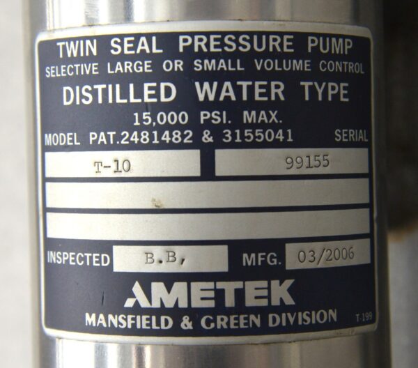 Ametek T-10 Hydraulic Deadweight Tester W/ Weights