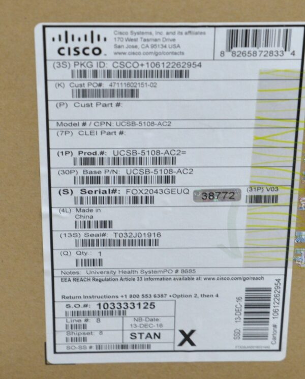 Cisco UCS 5108 AC2 Blade Server Chassis