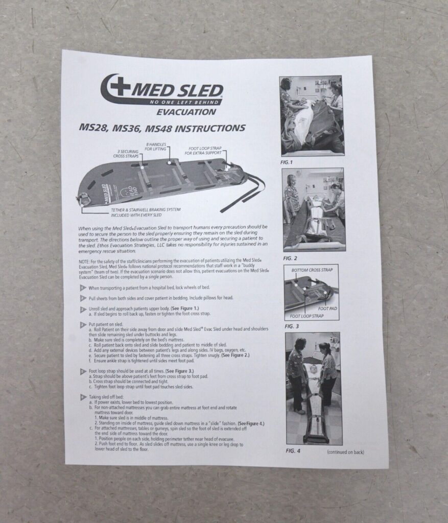 Med Sled&reg; 36&Prime; Vertical Lift Rescue Sled-with Built-In Harness - Med