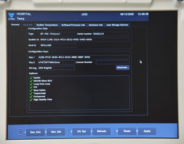 Fukuda Denshi PaoLus UF-760AG Portable Color Imaging System With Cart