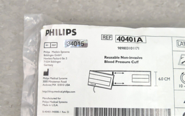 Lot of 6 Philips 40401A Infant Reusable Non-Invasive BP Pressure Cuff