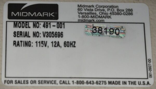 Midmark 491-001 ENT Electric Power Examination Chair