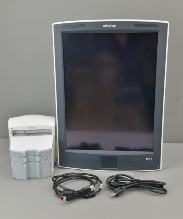 Mindray V21 Monitor REF 0998-00-1800-201 w/ V-Dock & VDI IBP Recorder Modules.