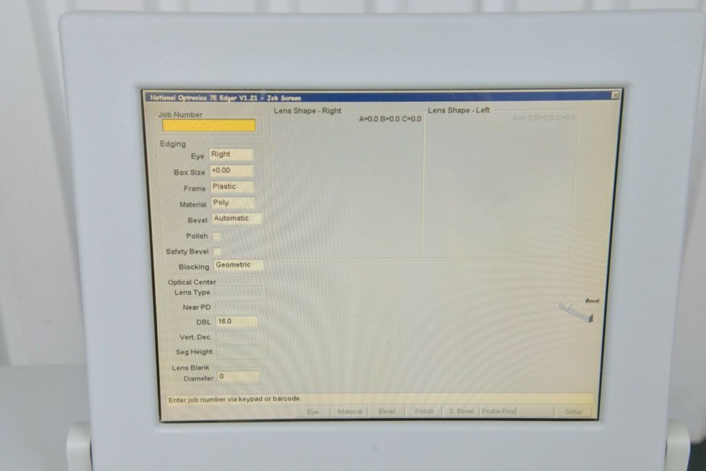 National Optronics 7E Patternless Lens Edger System Optical Lab