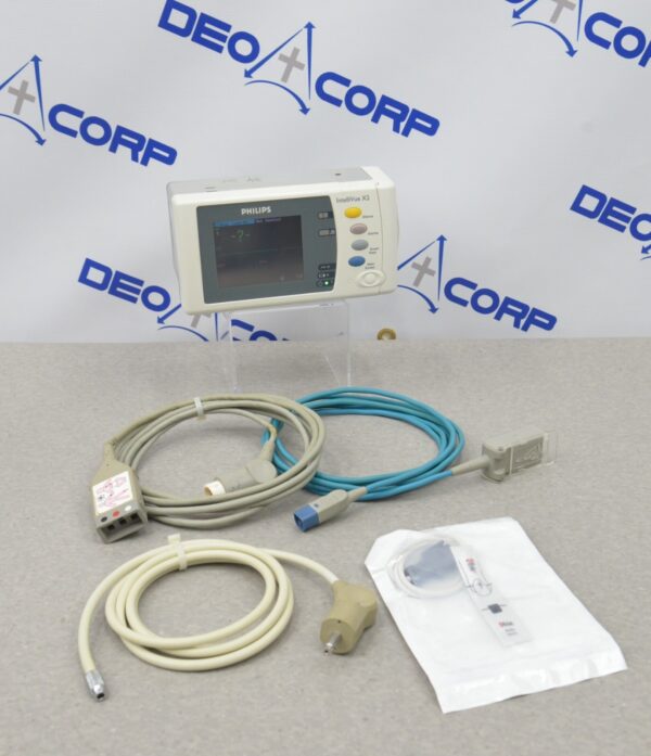 Phillips IntelliVue X2 Patient Monitor M3002A W/ Masimo SpO2, NiBP, 12-Lead ECG, & Temp
