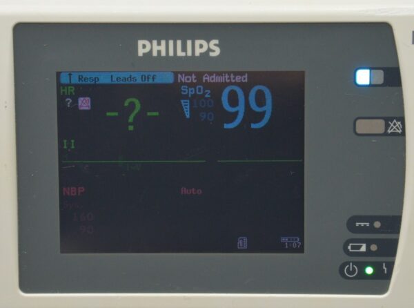 Phillips IntelliVue X2 Patient Monitor M3002A W/ Masimo SpO2, NiBP, 12-Lead ECG, & Temp