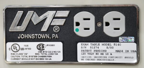 UMF 5140 Manual Adjustment Exam Table