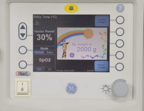 GE Healthcare Giraff Ires Bedded Baby Warmer Masimo SpO2 1502 T-Piece Blender & Scale
