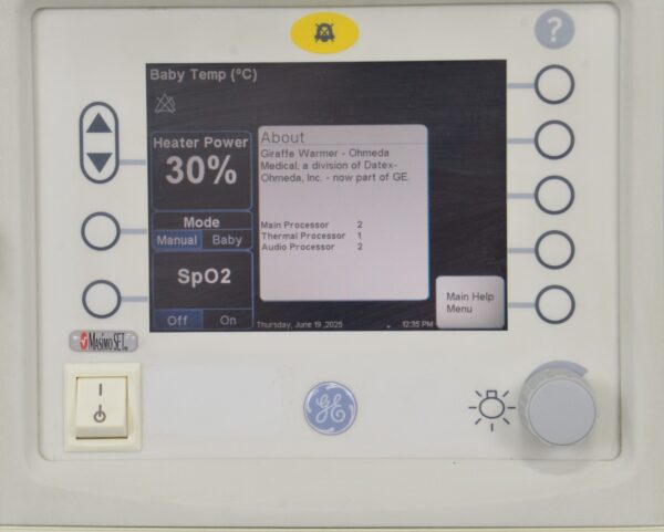 GE Healthcare Giraff Ires Bedded Baby Warmer Masimo SpO2 1502 T-Piece Blender & Scale