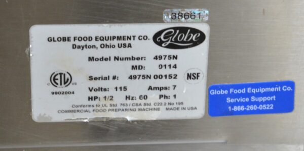 Globe 4975N Automatic Electric Deli Meat Slicer 13" 1/2 HP