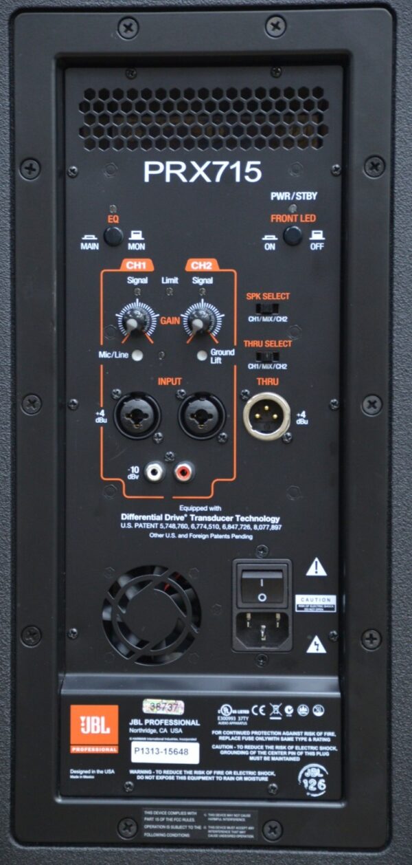 JBL PRX715 Two-Way Active Full-Range Main System/Floor Monitor