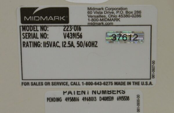 Midmark Ritter 223-016 Barrier Free Hi-Low Power Examination Table W/ Footswitch