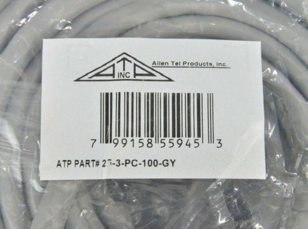 New lot of 3 Allen Tel 25-3-PC-100-GY 100 ft. Plug In Connector Cable