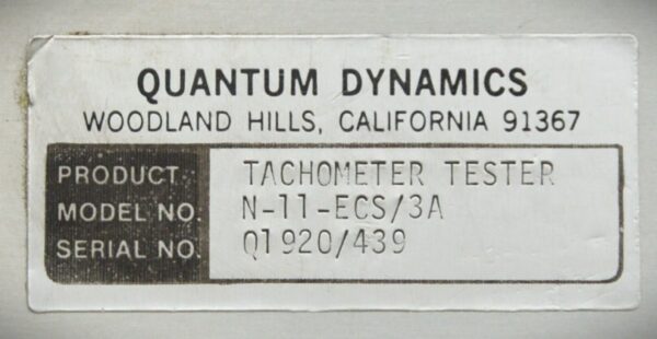 Quantum Dynamics N-11-ECS/3A Ultra High Precision Tachometer Calibration System