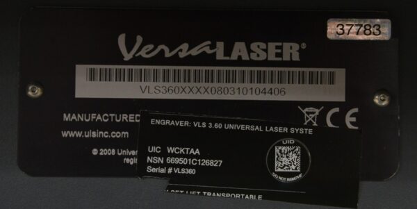 Versa Laser VLS 3.60 Engraver Universal Laser System W/ ULR-30 Cartridge