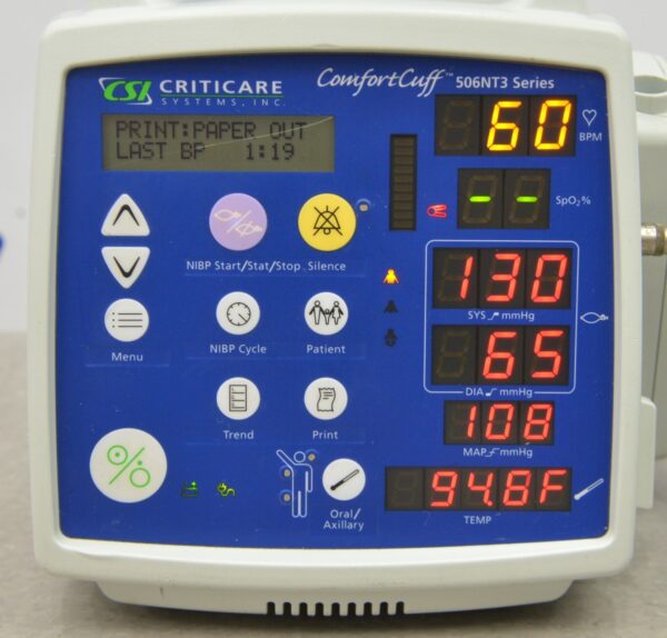CSI Criticare ComfortCuff 506NT3 Series NiBP & Temp Patient Monitor