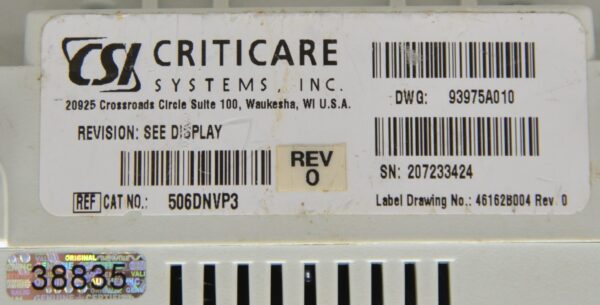 CSI Criticare ComfortCuff 506NT3 Series NiBP & Temp Patient Monitor
