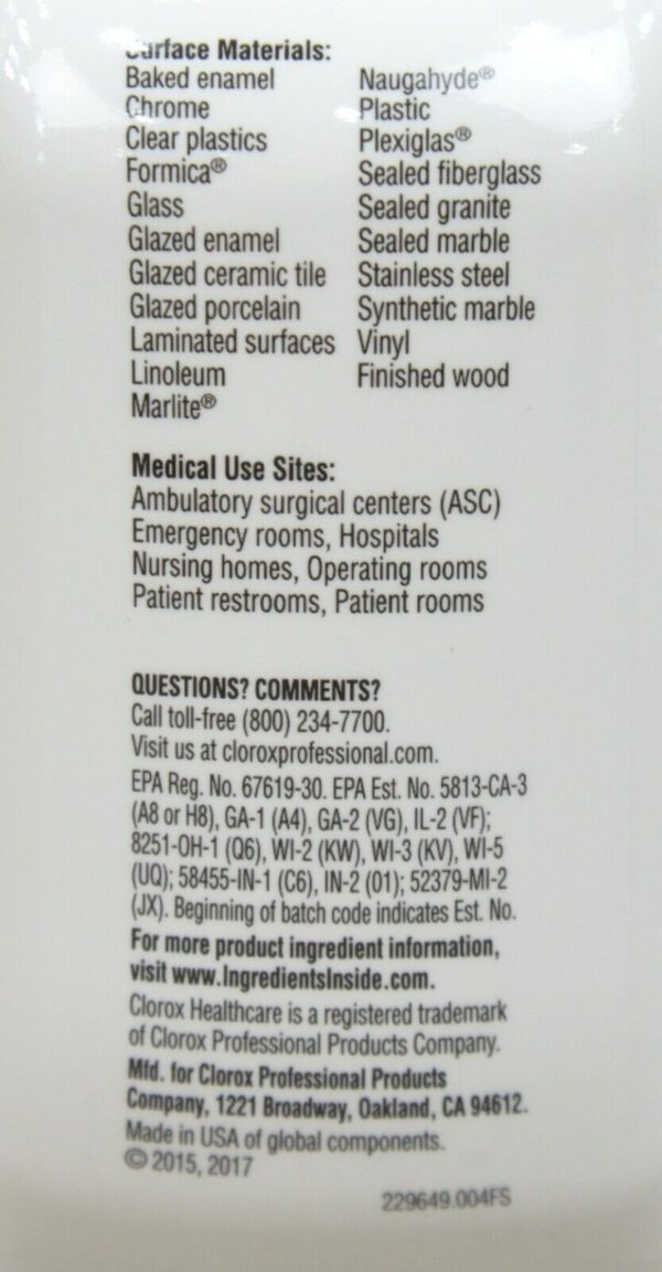 Clorox Healthcare Fuzion Cleaner Disinfectant 31478 32 Oz. 9 Count