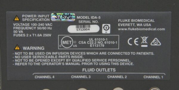 Fluke Biomedical IDA-5 Infusion Device Analyzer & Tester