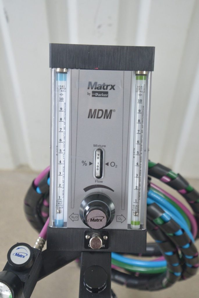 Matrx MDM Dental Nitrous N20 Oxide Flowmeter 94500150 with Hoses