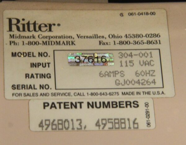 Midmark 304-001 Barrier Free Manual Exam Table