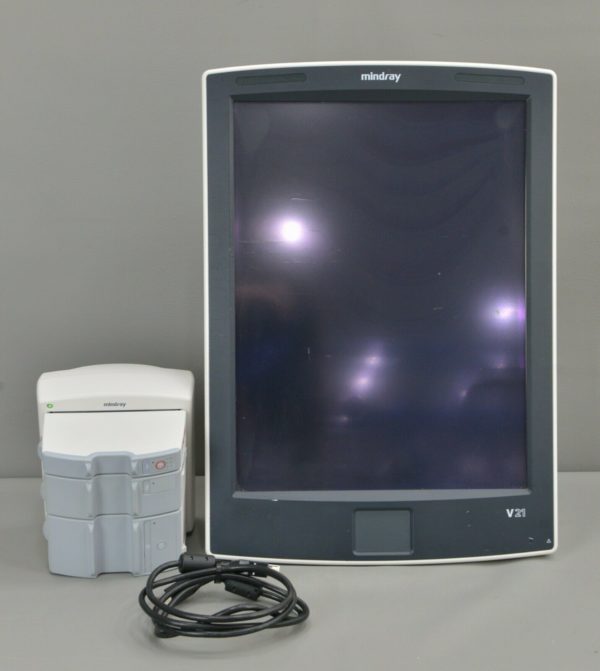 Mindray V21 Monitor REF 0998-00-1800-201 w/ V-Dock & Co2 IBP Recorder Modules.