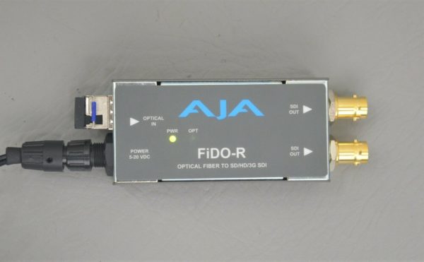 New AJA FiDO-R Single Channel Optical Fiber to SD HD 3G SDI Mini-Converter