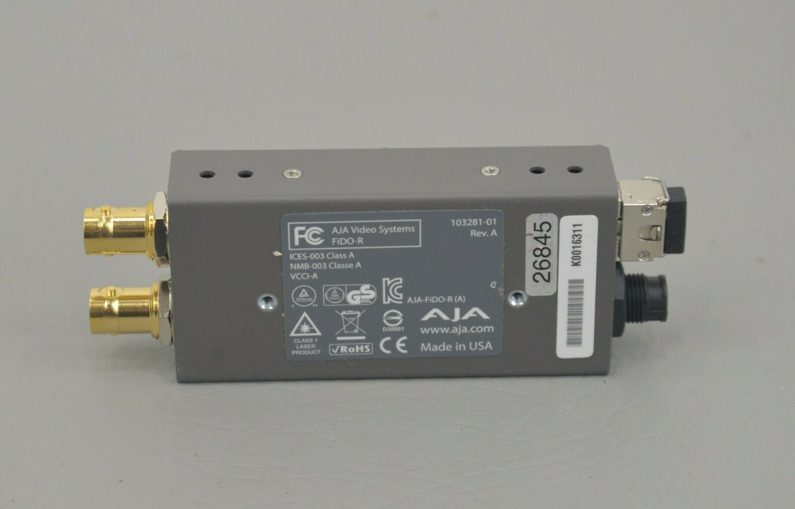New AJA FiDO-R Single Channel Optical Fiber to SD HD 3G SDI Mini 