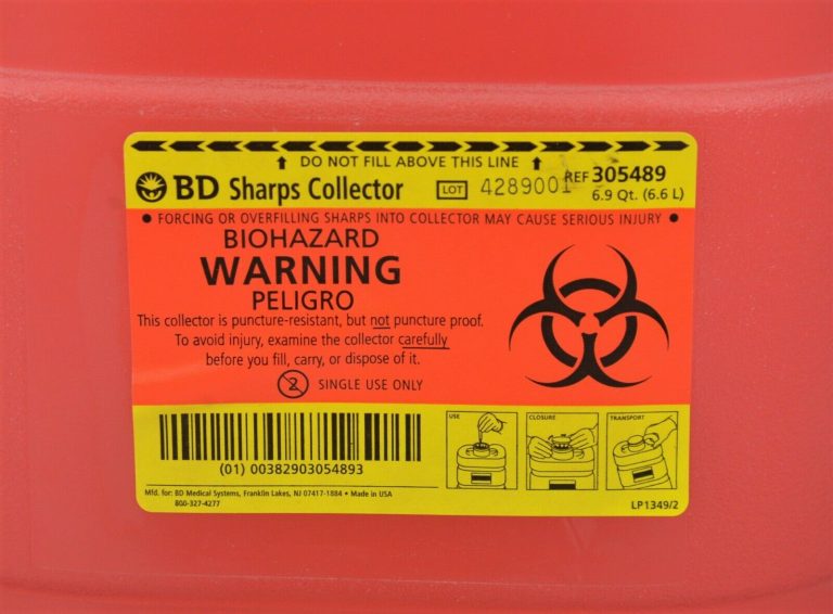 New Lot Of 12 BD Red 6 9 Quart Sharps Biohazard Collector 305489 W 