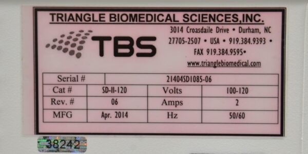 Triangle Biomedical Sciences TBS SD-II-120 Slide Dryer