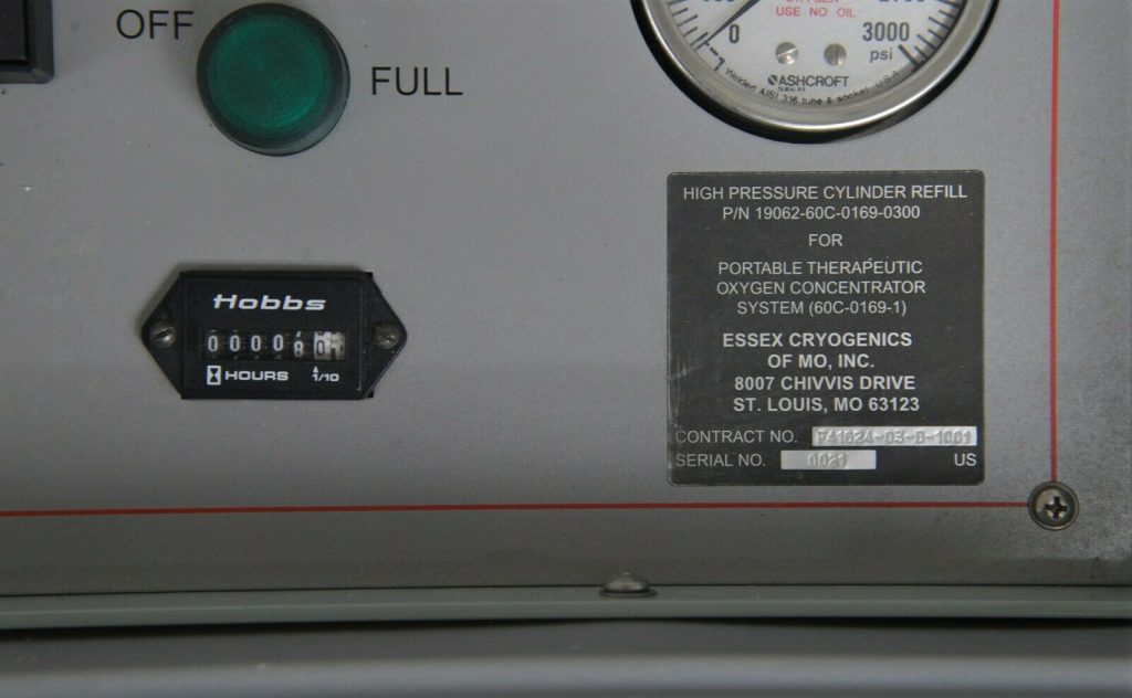 Essex Cryogenics PTOCS Portable Therapeutic Oxygen System w/ Compressor